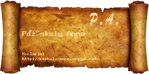 Páskuly Anna névjegykártya